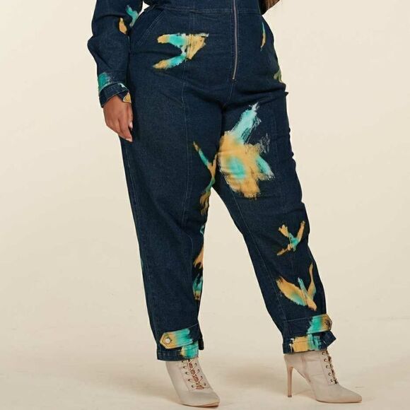 ❤️BRAND NEW! L’ATISTE BY AMY PLUS SIZE DENIM JUMPSUITS - Picture 7 of 13